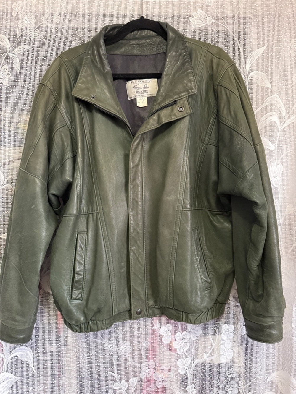Vintage the Old Mill green buttery soft leather jacket